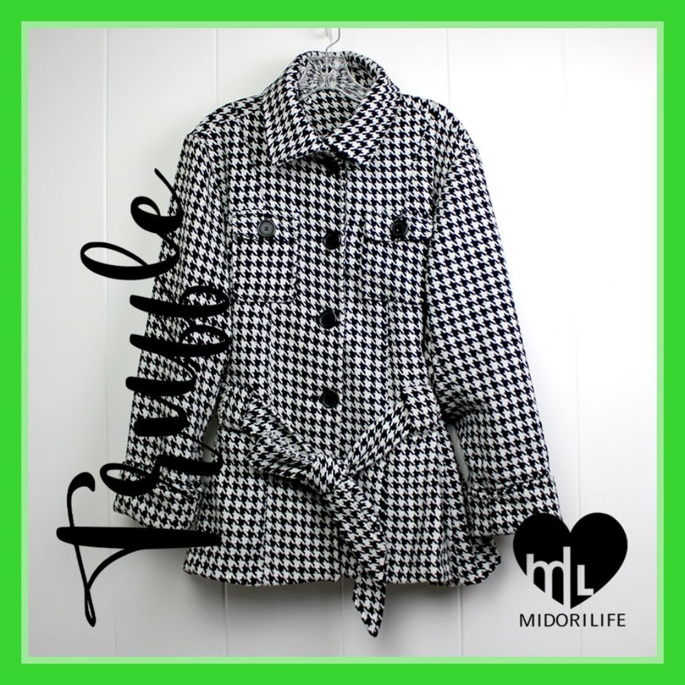 Unbranded Belted Houndstooth Coat